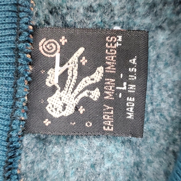 Vintage Early Man Images embroidered Jackson Hole Green sweatshirt men size L - Picture 4 of 7